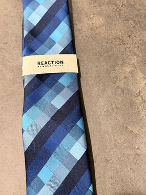 Kenneth Cole Reaction Blue Plaid Men's Tie